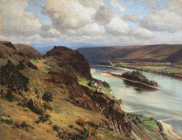 The ruin hammer stone at the Rhine od Fritz von Wille