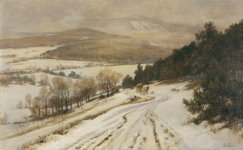 Taunus Mountains in Winter, before 1900 (oil on canvas) od Fritz Wucherer