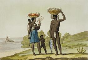 A slave family of the Loango tribe, Surinam, from 'Le Costume Ancien et Moderne', Volume II, plate 6