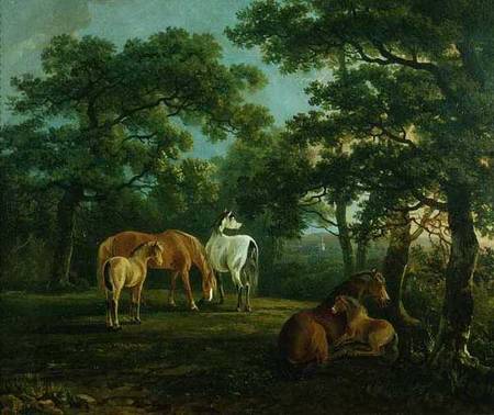Horses in a Landscape od G. Gilpin