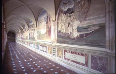 Corridor showing the Life of St. Benedict (fresco) od G. Signorelli