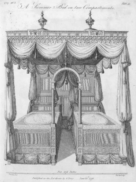 Summer bed in two compartments: plate 41, from 'The Cabinet Maker and Upholsterer's Drawing Book', b od G.  Terry