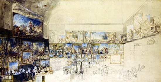 The Salon of 1765 od Gabriel de Saint-Aubin