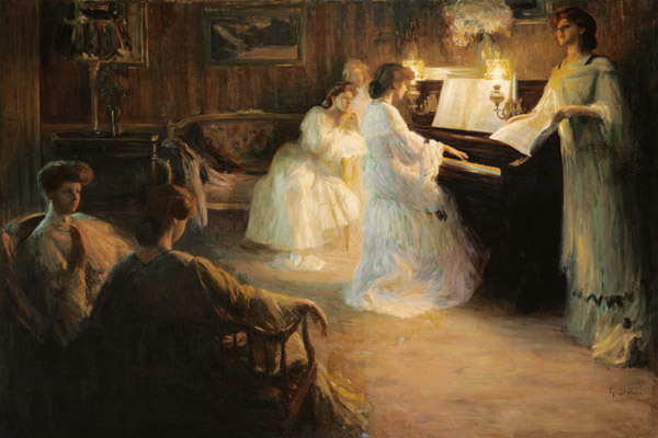 Young Girls at a Piano od Gabriel Deluc