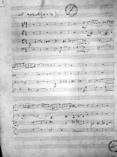 Music Score for a String quartet, Opus 121 od Gabriel Faure