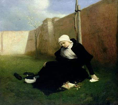 The Nun in the Cloister Garden od Gabriel Max