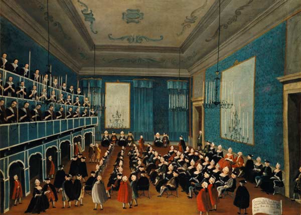 Concert given by the girls of the hospital music societies in the Procuratie, Venice od Gabriele Bella