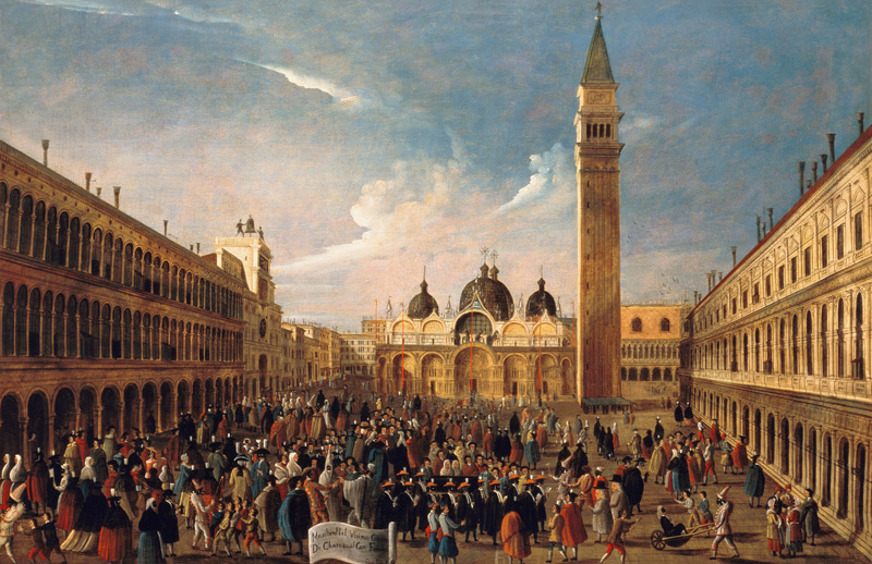 The Last Day of the Carnival, St. Mark's Square, Venice od Gabriele Bella