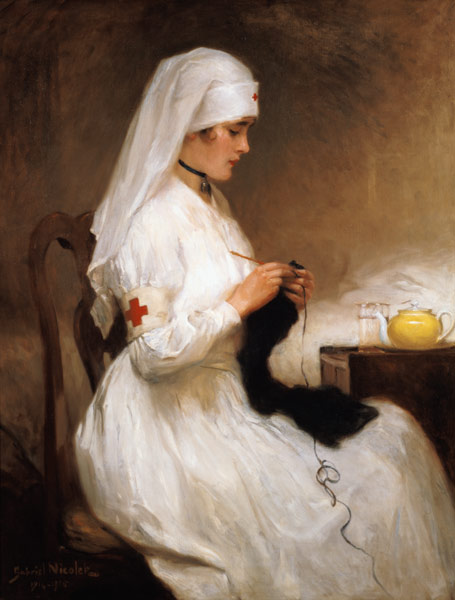 Portrait of a Nurse from the Red Cross od Gabriel Emile Niscolet