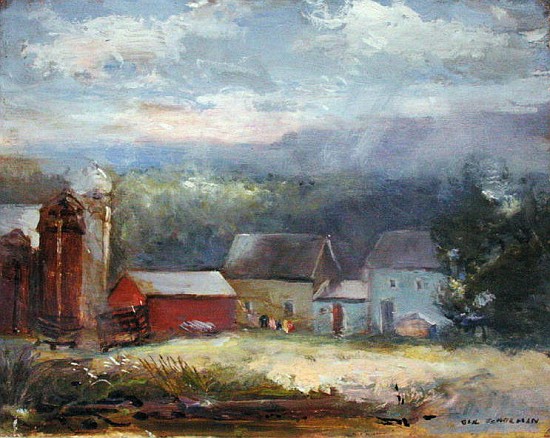 Farm Scene (oil on canvas)  od Gail  Schulman