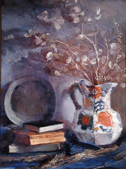 Still Life - Books with Pitcher (oil on canvas)  od Gail  Schulman