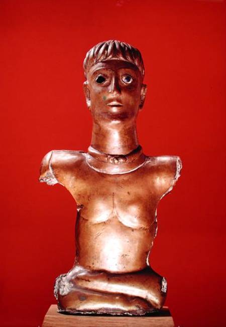 Figure of a god wearing a torque sitting cross-legged, from Bournay od Gallo-Roman
