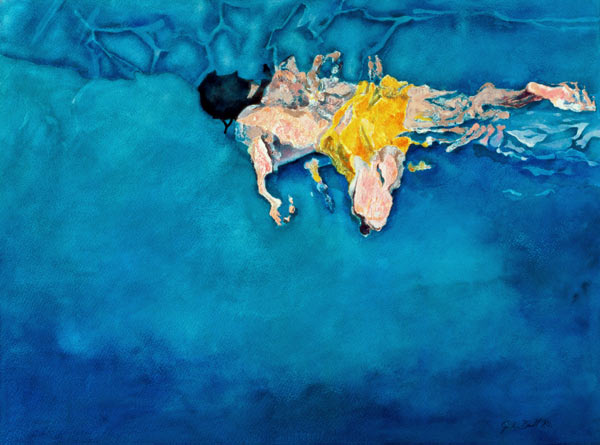 Swimmer in Yellow, 1990  od Gareth Lloyd  Ball