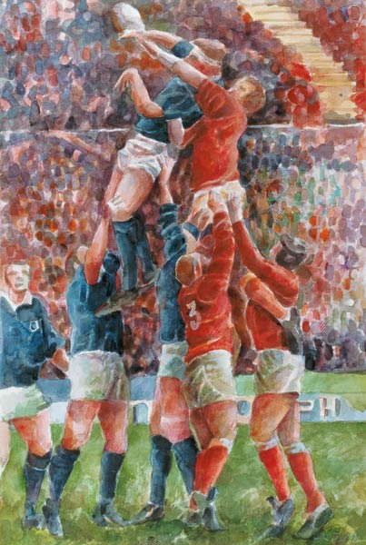 Rugby International, Wales V Scotland (w/c on paper)  od Gareth Lloyd  Ball