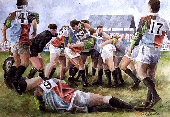 Rugby Match: Harlequins v Wasps, 1992 (w/c)  od Gareth Lloyd  Ball