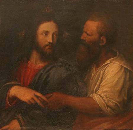 Christ with the Tribute Money (panel) od Garofalo