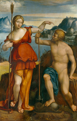 Poseidon and Athene od Garofalo