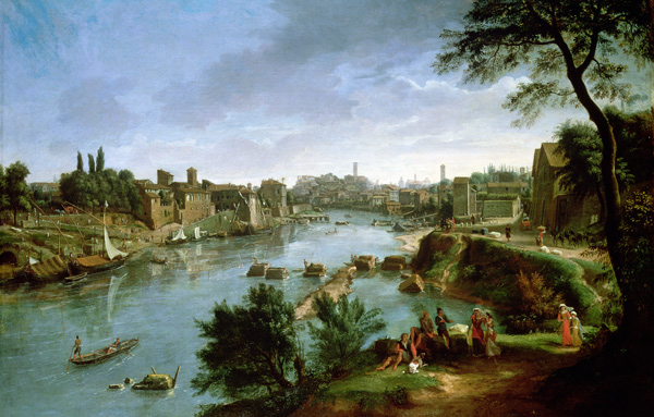 View of the River Tiber in Rome (pair of 68188) od Gaspar Adriaens van Wittel