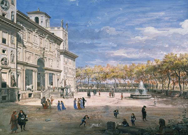 The Villa Medici, Rome od Gaspar Adriaens van Wittel