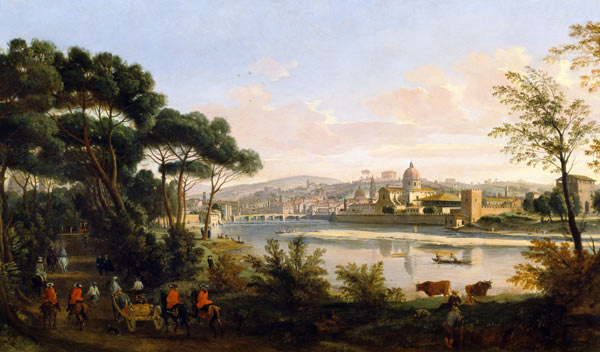 View of Florence from the Cascine od Gaspar Adriaens van Wittel