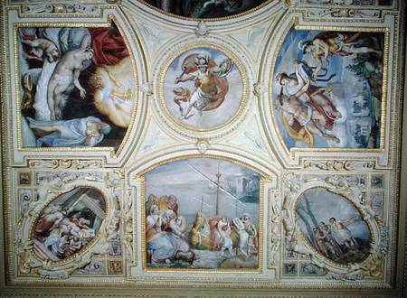 Ceiling painting depicting the Story of Perseus and Danae od Gaspar Becerra