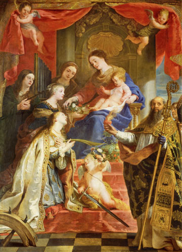 Maria with the child and the hll. MariaMagdalena, Cäcilia, Dorothea, Katharina od Gaspard de Crayer