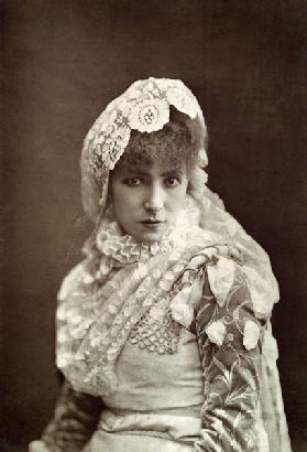 Sarah Bernhardt (1844-1923) in the role of Marion Delorme at the Porte Saint-Martin Theatre (b/w pho
