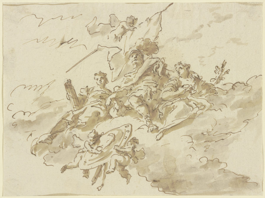 Allegorische Figurengruppe auf Wolken od Gaspare Diziani