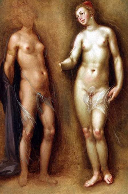 Study of two female nudes od (gen. van Haarlem) Cornelisz Cornelis