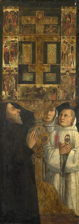 Cardinal Bessarion and Two Members of the Scuola della Carità in prayer with the Bessarion Reliquary od Gentile Bellini