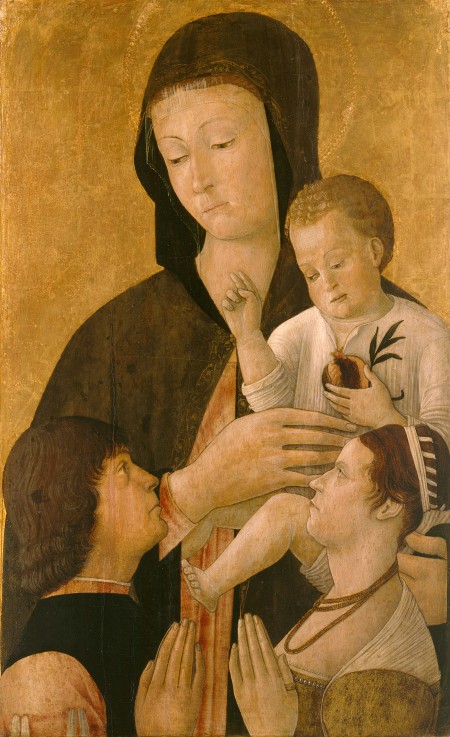 Madonna with child and two donors od Gentile Bellini