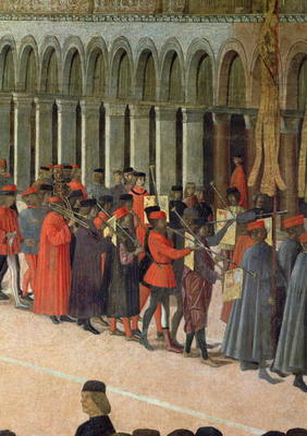 Musicians, detail from the Procession of the Cross in St. Mark's Square, 1496 (oil on canvas) (detai od Gentile Bellini