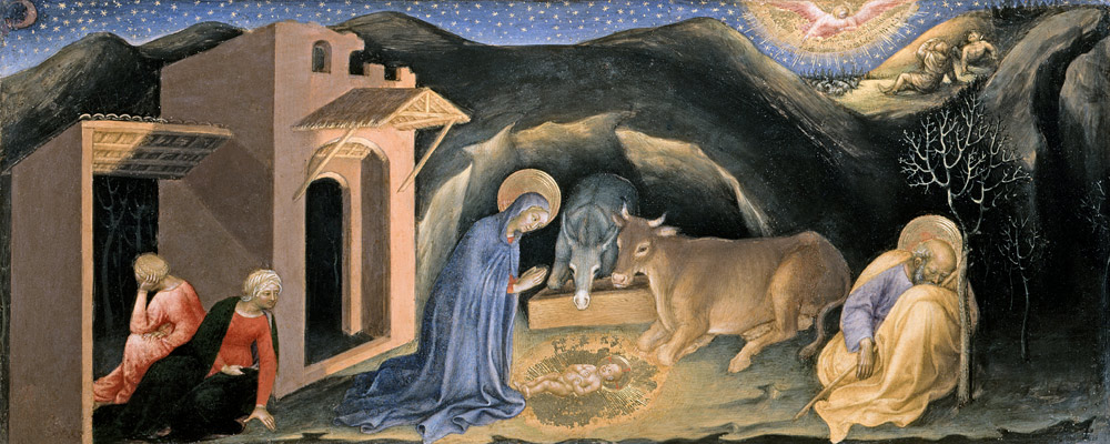 Adoration of the Magi Altarpiece; left hand predella panel depicting the Nativity od Gentile da Fabriano