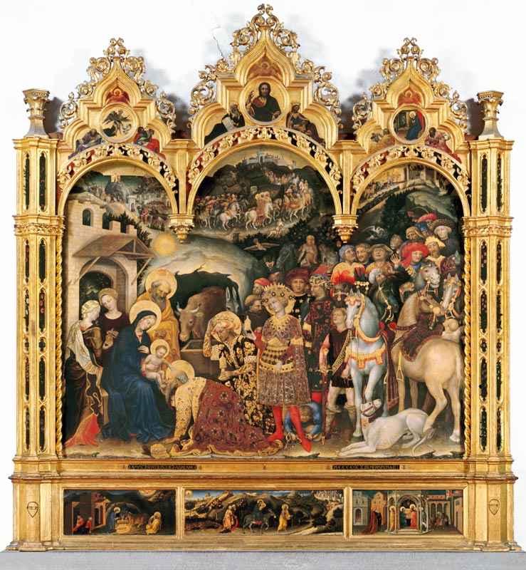 Adoration of the Magi (altarpiece) (for details see 69436 and 69438) od Gentile da Fabriano