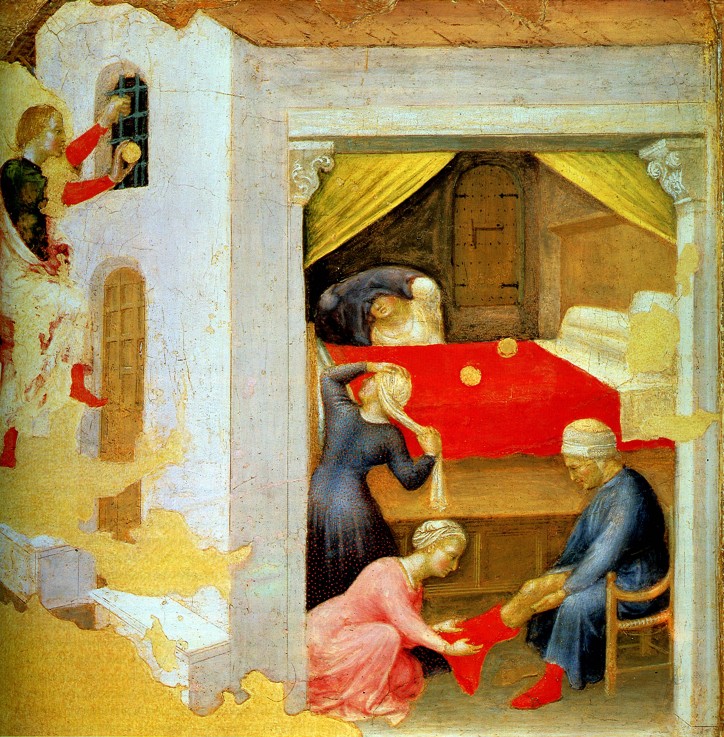 The dowry for the three virgins (from the Polyptych Quartesi) od Gentile da Fabriano