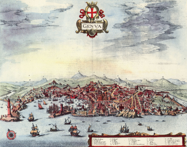 Genoa , Cityscape od Georg Braun