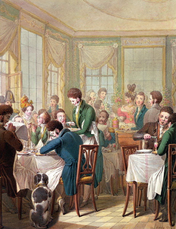 The Restaurant in the Palais Royal od Georg Emanuel Opitz