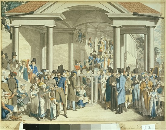 Health Community at the Karlsbader Fountain, 1810 (aquatint drawing) od Georg Emanuel Opitz