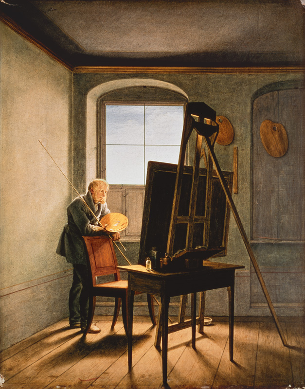 Caspar David Friedrich in his studio od Georg Friedrich Kersting