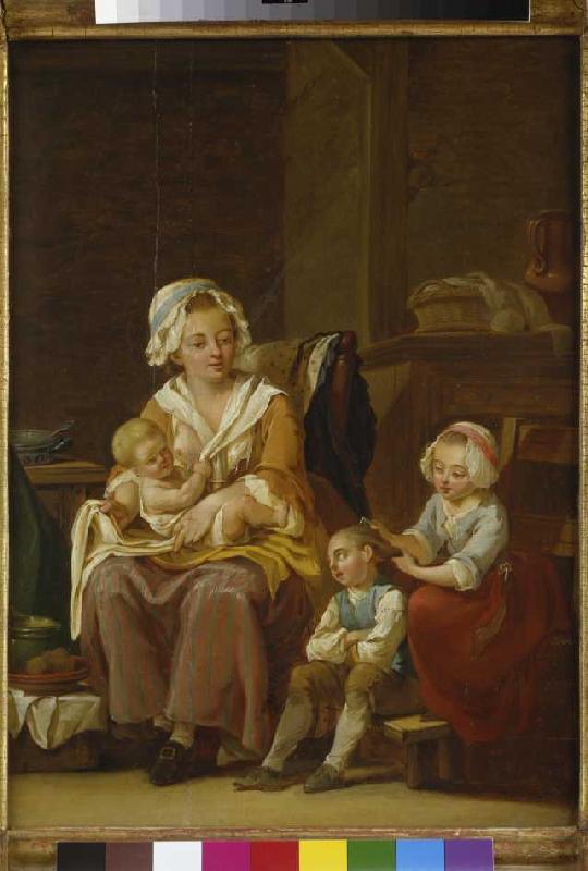 Mutter mit drei Kindern, um 1770 od Georg Melchior Kraus