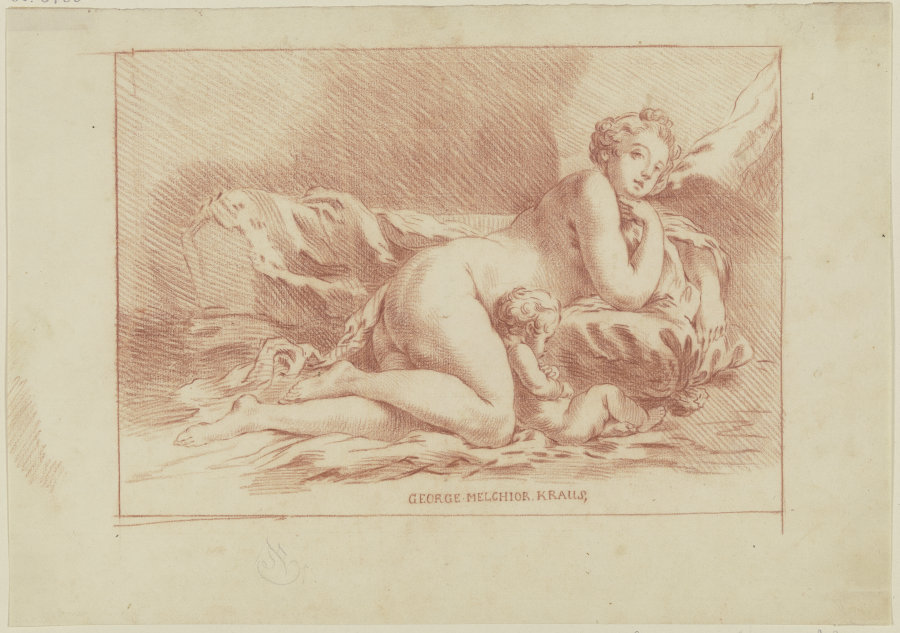 Venus and Cupid od Georg Melchior Kraus
