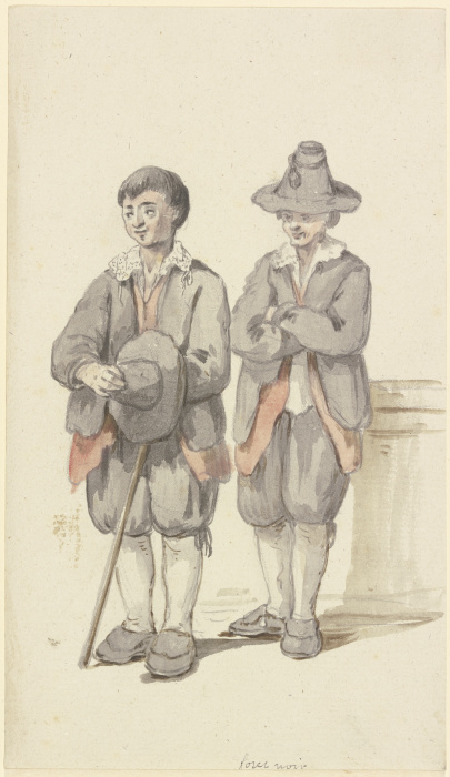 Zwei junge Schwarzwaldbauern, beide von vorne od Georg Melchior Kraus
