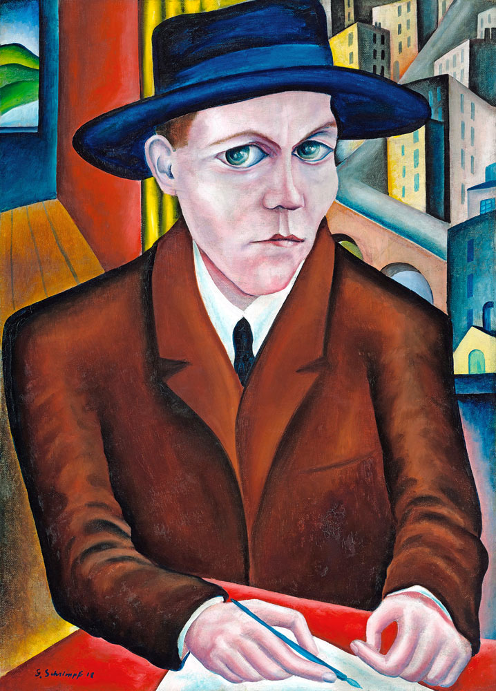 Portrait of Oskar Maria Graf od Georg Schrimpf