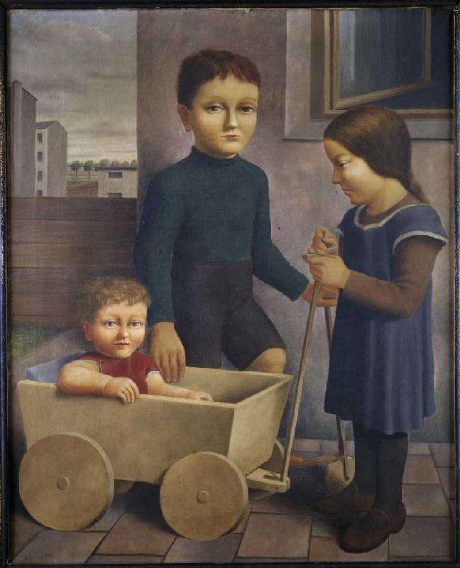 Children with cars od Georg Schrimpf