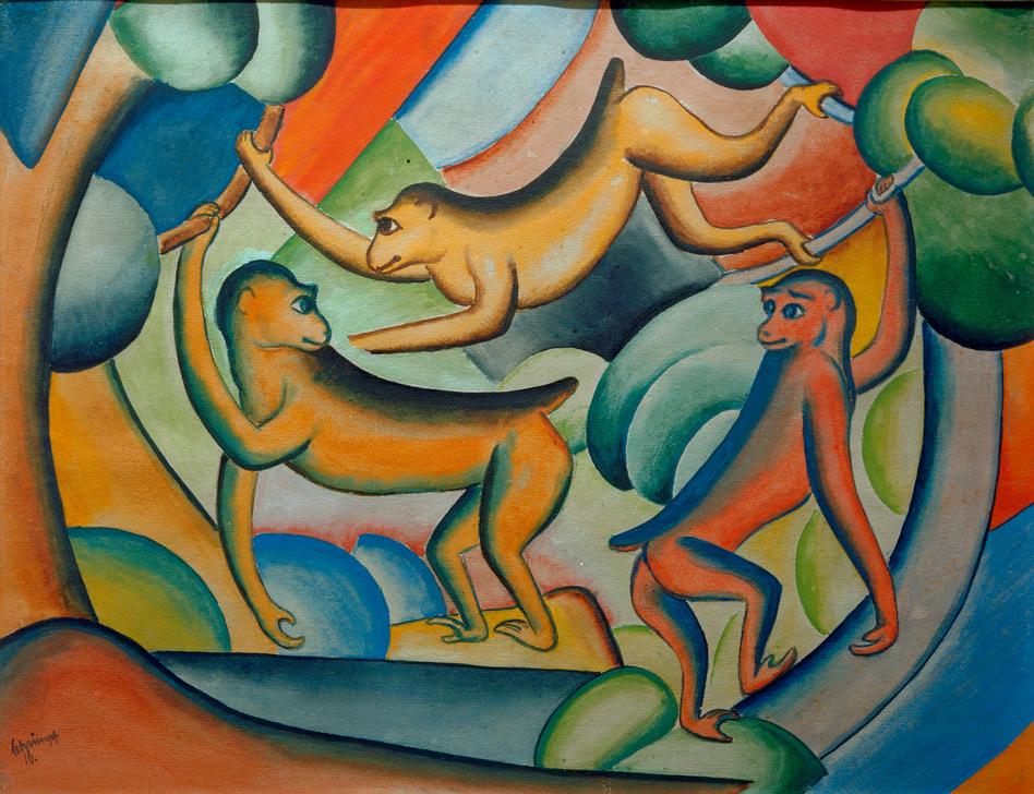 Tanzende Affen od Georg Schrimpf