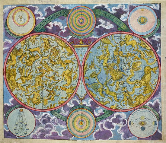 Celestial Map of the Planets od Georg Christoph II Eimmart