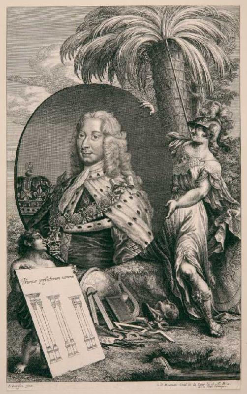 König Georg II von Großbritannien und Irland (Allegorie auf die Gründung der Universität Göttingen?) od Georg Daniel Heumann