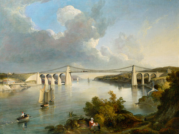 The Menai Bridge, North Wales od George Arnald