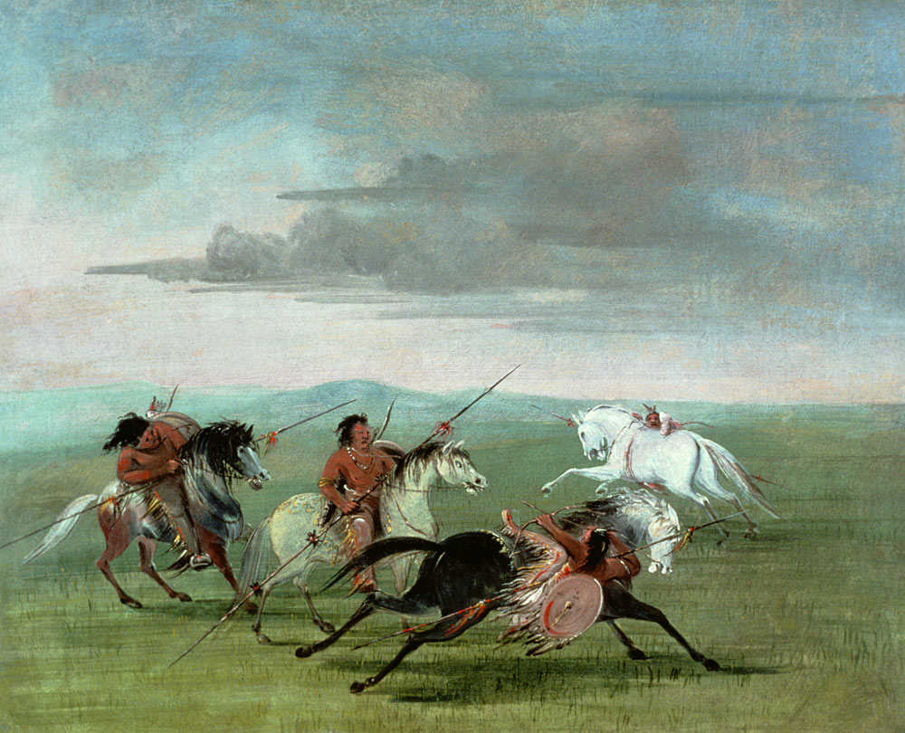 Comanche Feats of Martial Horsemanship od George Catlin
