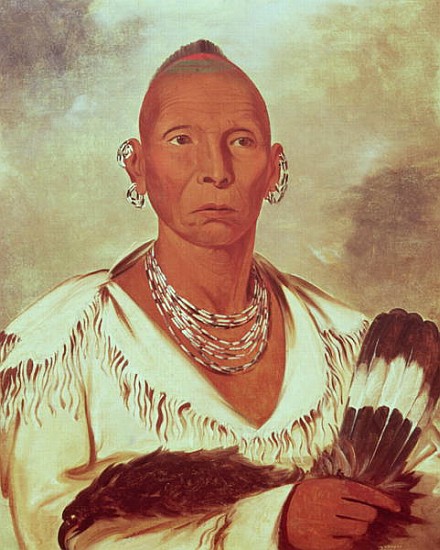 Portrait of Black Hawk, Indian Chief od George Catlin